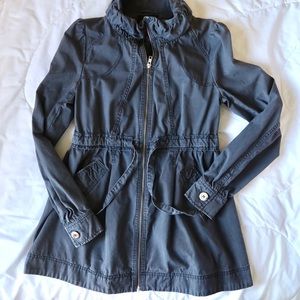H&M Gray Long Parka / Coat with Center Waist Tie
